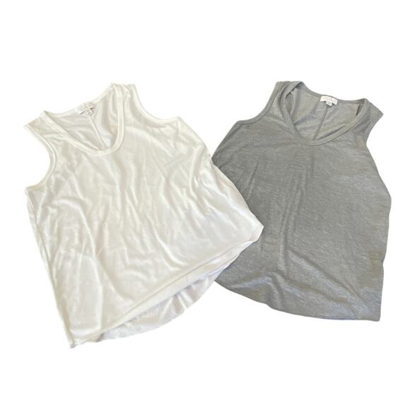 Bundle of 2 TOPSHOP Basic tanks Size 8 White & Gray - Picture 7 of 7